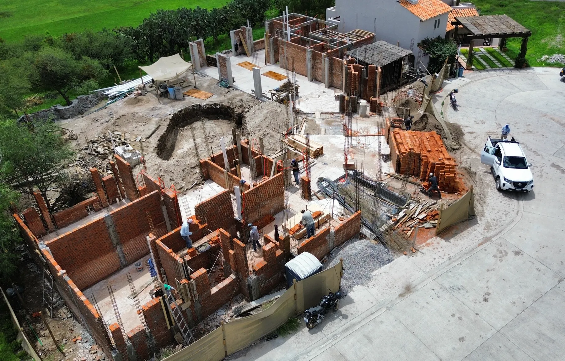 Estructura de muros levantada en obra